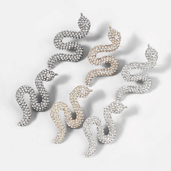 Wholesale Alloy Rhinestone Snake Shape Earrings JDC-ES-JL698 Earrings ?鹄? Wholesale Jewelry JoyasDeChina Joyas De China
