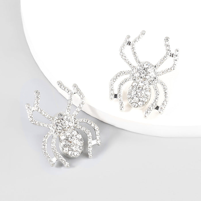 Wholesale Alloy Rhinestone Spider Earrings JDC-ES-JL697 Earrings ?鹄? silver Wholesale Jewelry JoyasDeChina Joyas De China