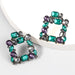 Wholesale Alloy Rhinestone Square Earrings JDC-ES-JL883 Earrings 氿乐 green Wholesale Jewelry JoyasDeChina Joyas De China