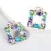 Wholesale Alloy Rhinestone Square Earrings JDC-ES-JL883 Earrings 氿乐 pink Wholesale Jewelry JoyasDeChina Joyas De China