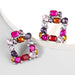Wholesale Alloy Rhinestone Square Earrings JDC-ES-JL883 Earrings 氿乐 rose red Wholesale Jewelry JoyasDeChina Joyas De China