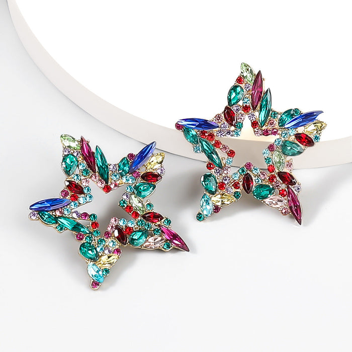 Wholesale Alloy Rhinestone Star Earrings JDC-ES-JL854 Earrings 氿乐 Wholesale Jewelry JoyasDeChina Joyas De China