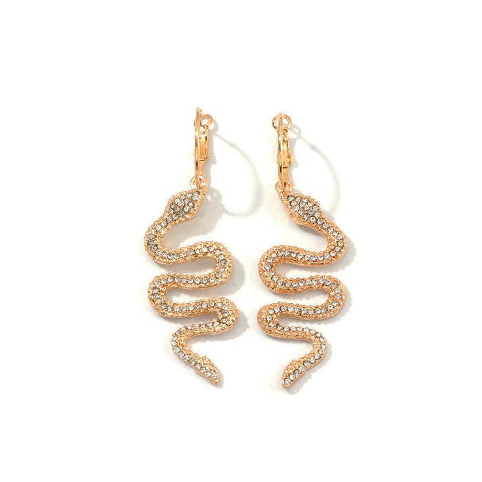 Wholesale alloy Rhinestone-studded snake earrings JDC-ES-NZ077 Earrings 奈珠 EZ2158jinse Wholesale Jewelry JoyasDeChina Joyas De China