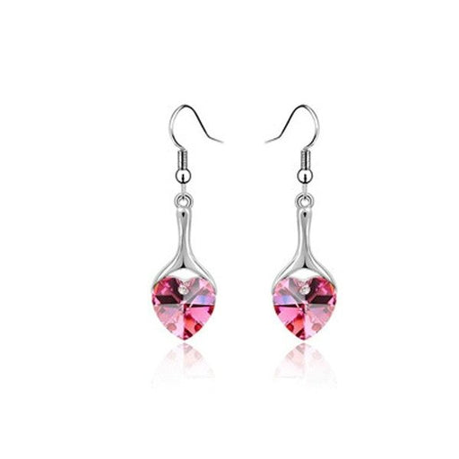 Wholesale alloy Rhinestone-studded soul wish earrings JDC-ES-YinX030 Earrings 伊杏 rose red Wholesale Jewelry JoyasDeChina Joyas De China
