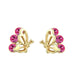 Wholesale alloy Rhinestone-studded zircon earrings JDC-ES-YinX008 Earrings 伊杏 rose red Wholesale Jewelry JoyasDeChina Joyas De China