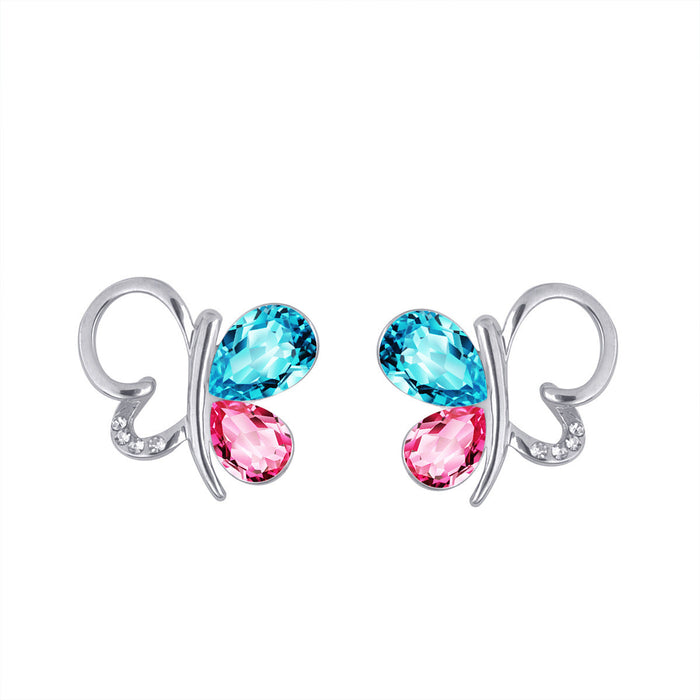 Wholesale alloy Rhinestone-studded zircon earrings JDC-ES-YinX009 Earrings 伊杏 color Wholesale Jewelry JoyasDeChina Joyas De China