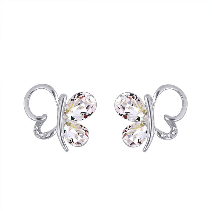Wholesale alloy Rhinestone-studded zircon earrings JDC-ES-YinX009 Earrings 伊杏 White Wholesale Jewelry JoyasDeChina Joyas De China