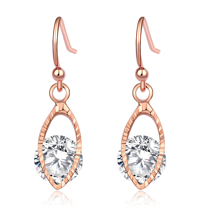 Wholesale alloy Rhinestone-studded zircon earrings JDC-ES-YinX024 Earrings 伊杏 rose gold Wholesale Jewelry JoyasDeChina Joyas De China