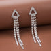 Wholesale alloy rhinestone tassel earrings JDC-ES-Bis004 Earrings 碧莎 silver Wholesale Jewelry JoyasDeChina Joyas De China