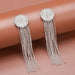 Wholesale alloy Rhinestone tassel earrings JDC-ES-Bis011 Earrings 碧莎 silver Wholesale Jewelry JoyasDeChina Joyas De China