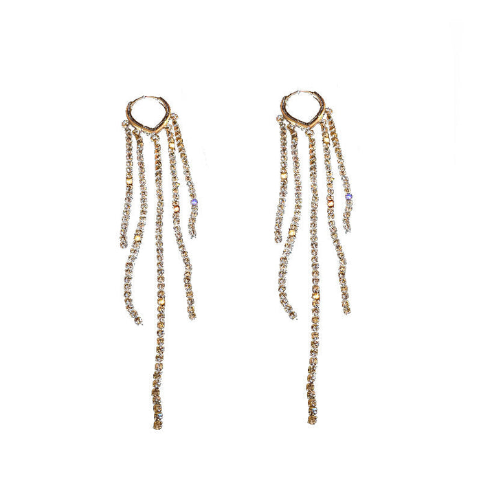 Wholesale alloy rhinestone tassel earrings JDC-ES-BY126 Earrings 宝钰 Wholesale Jewelry JoyasDeChina Joyas De China