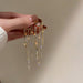 Wholesale alloy rhinestone tassel earrings JDC-ES-BY126 Earrings 宝钰 gold Wholesale Jewelry JoyasDeChina Joyas De China