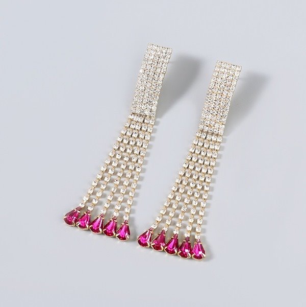 Wholesale alloy rhinestone tassel earrings JDC-ES-JL-006 Earrings ?鹄? Wholesale Jewelry JoyasDeChina Joyas De China