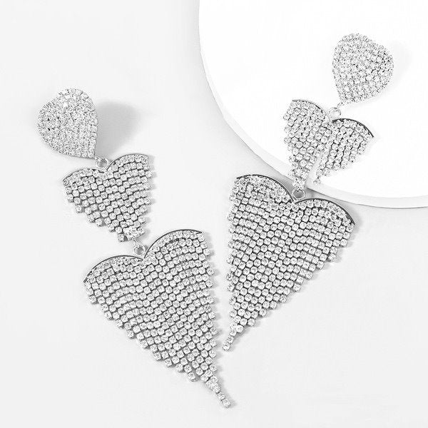 Wholesale alloy rhinestone tassel earrings JDC-ES-JL-011 Earrings ?鹄? Wholesale Jewelry JoyasDeChina Joyas De China