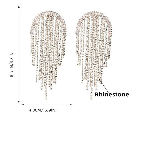 Wholesale alloy rhinestone tassel earrings JDC-ES-JL-012 Earrings ?鹄? Wholesale Jewelry JoyasDeChina Joyas De China