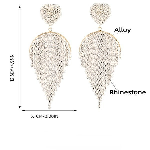 Wholesale alloy rhinestone tassel earrings JDC-ES-JL-013 Earrings ?鹄? Wholesale Jewelry JoyasDeChina Joyas De China