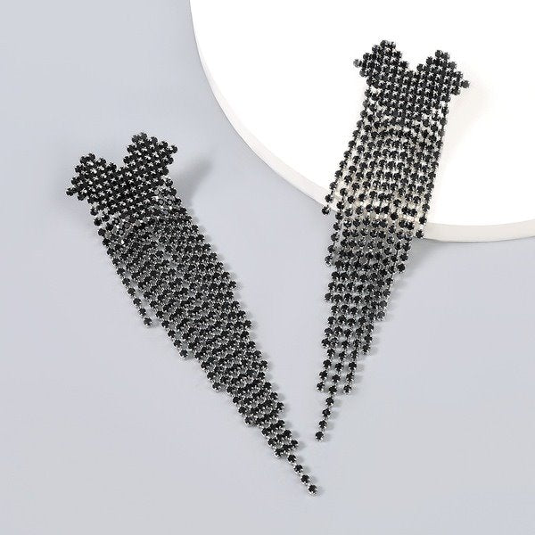 Wholesale alloy rhinestone tassel earrings JDC-ES-JL-016 Earrings ?鹄? Wholesale Jewelry JoyasDeChina Joyas De China