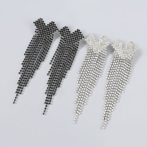 Wholesale alloy rhinestone tassel earrings JDC-ES-JL-016 Earrings ?鹄? Wholesale Jewelry JoyasDeChina Joyas De China