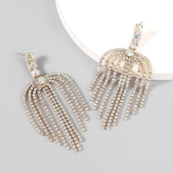 Wholesale alloy rhinestone tassel earrings JDC-ES-JL686 Earrings ?鹄? Wholesale Jewelry JoyasDeChina Joyas De China