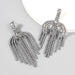 Wholesale alloy rhinestone tassel earrings JDC-ES-JL686 Earrings ?鹄? silver Wholesale Jewelry JoyasDeChina Joyas De China