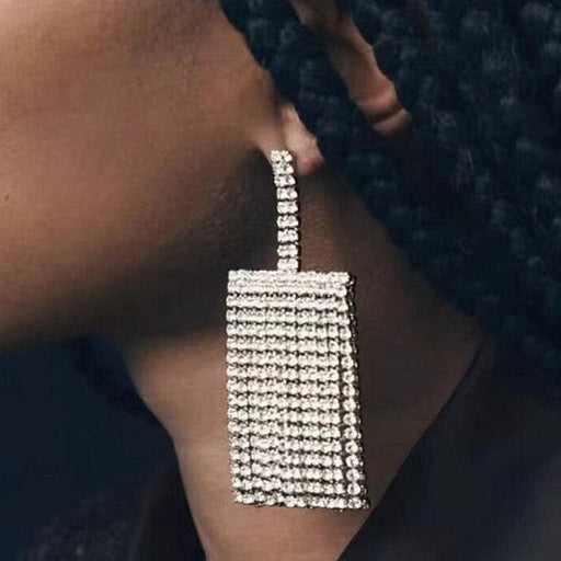Wholesale alloy rhinestone tassel earrings JDC-ES-JL742 Earrings 氿乐 Wholesale Jewelry JoyasDeChina Joyas De China