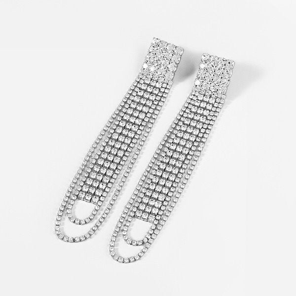 Wholesale alloy rhinestone tassel earrings JDC-ES-JL750 Earrings 氿乐 Wholesale Jewelry JoyasDeChina Joyas De China