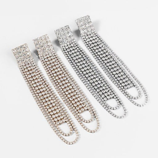 Wholesale alloy rhinestone tassel earrings JDC-ES-JL750 Earrings 氿乐 Wholesale Jewelry JoyasDeChina Joyas De China