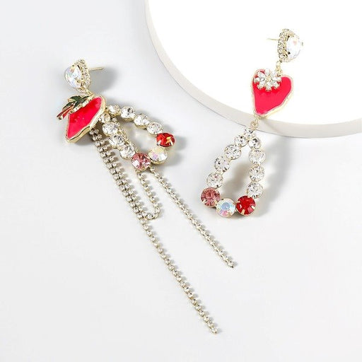 Wholesale alloy rhinestone tassel earrings JDC-ES-JL812 Earrings 氿乐 Wholesale Jewelry JoyasDeChina Joyas De China