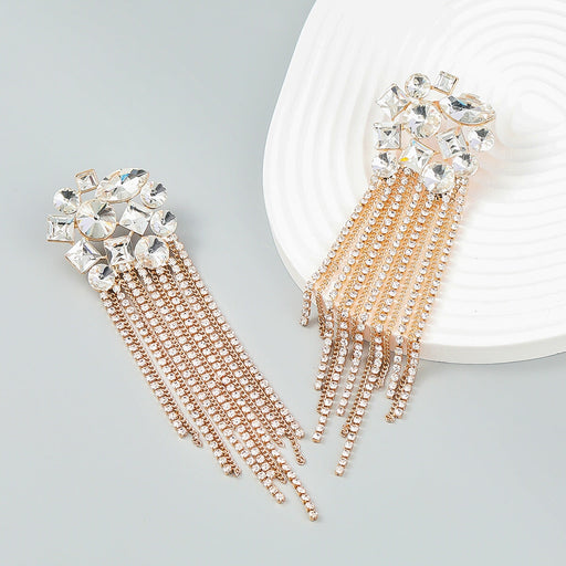 Wholesale Alloy Rhinestone Tassel Earrings JDC-ES-JL940 Earrings 氿乐 Wholesale Jewelry JoyasDeChina Joyas De China