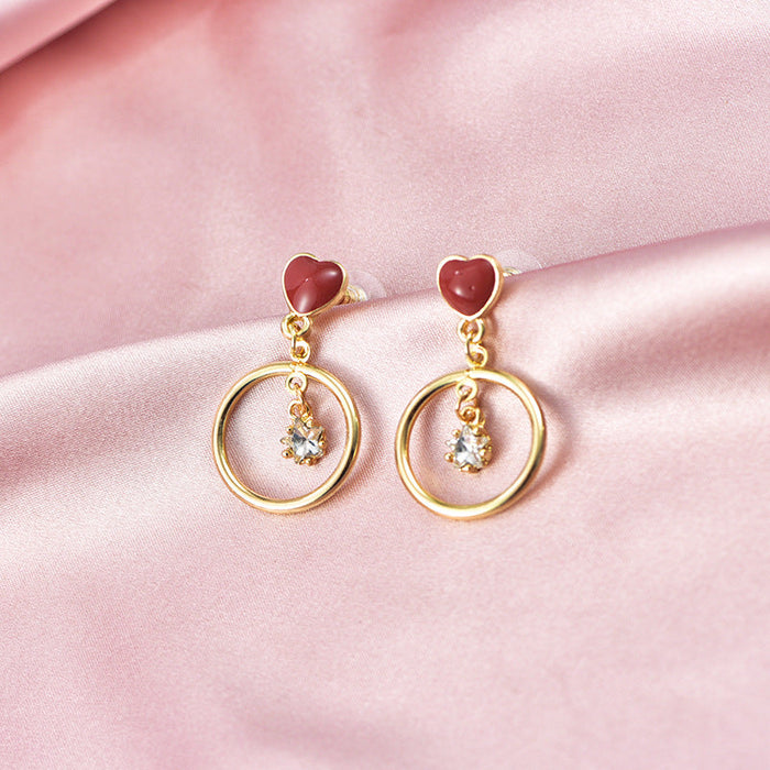 Wholesale alloy Rhinestone tassel earrings JDC-ES-YinX028 Earrings 伊杏 GR-0437 Wholesale Jewelry JoyasDeChina Joyas De China
