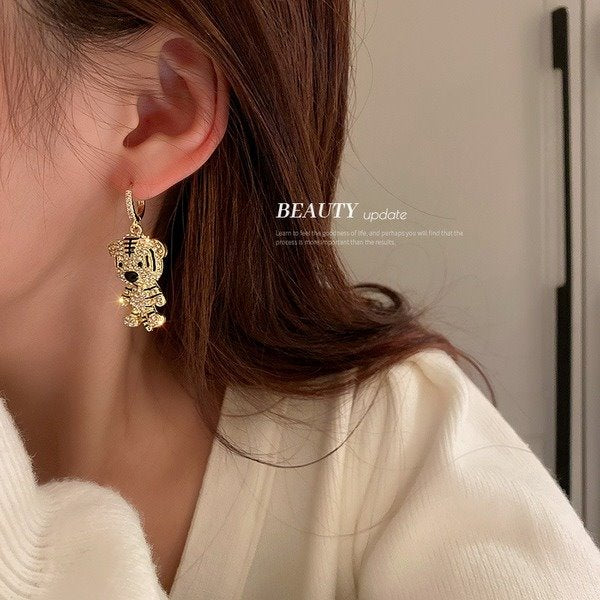 Wholesale Alloy Rhinestone Tiger Earrings JDC-ES-BY081 Earrings 宝钰 Wholesale Jewelry JoyasDeChina Joyas De China