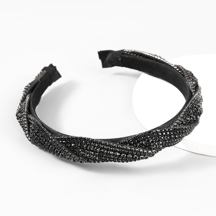 Wholesale alloy rhinestone winding headband JDC-HD-JL056 Headband 氿乐 black Wholesale Jewelry JoyasDeChina Joyas De China