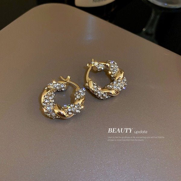 Wholesale Alloy Rhinestone Wrapping Earrings JDC-ES-BY135 Earrings 宝钰 Wholesale Jewelry JoyasDeChina Joyas De China