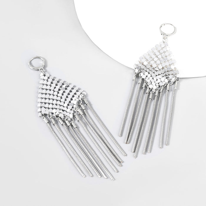 Wholesale alloy rhombus tassel earrings JDC-ES-JL858 Earrings 氿乐 Wholesale Jewelry JoyasDeChina Joyas De China