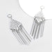 Wholesale alloy rhombus tassel earrings JDC-ES-JL858 Earrings 氿乐 silver Wholesale Jewelry JoyasDeChina Joyas De China