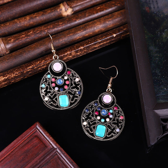 Wholesale Alloy Rice Beads Protein Diamond Earrings JDC-ES-Daiq022 Earrings 黛茜 Wholesale Jewelry JoyasDeChina Joyas De China