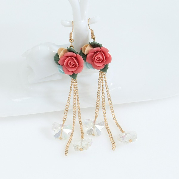 Wholesale alloy rose flower Earrings JDC-ES-V113 earrings JoyasDeChina Wholesale Jewelry JoyasDeChina Joyas De China