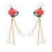 Wholesale alloy rose flower Earrings JDC-ES-V113 earrings JoyasDeChina red Wholesale Jewelry JoyasDeChina Joyas De China
