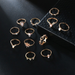 Bulk Jewelry Wholesale Alloy Rose Gold Drop Chain Six Mang Star Crown Ring JDC-RS-C137 Wholesale factory from China YIWU China