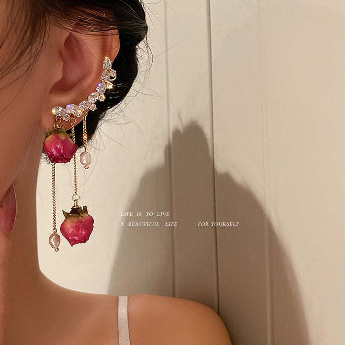 Wholesale alloy Rose Gold Earrings JDC-ES-BY043 Earrings 宝钰 single left ear Wholesale Jewelry JoyasDeChina Joyas De China