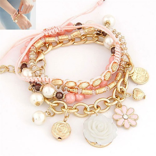 Bulk Jewelry Wholesale alloy rose multi-layer bracelet JDC-BT-wy094 Wholesale factory from China YIWU China
