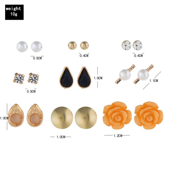 Bulk Jewelry Wholesale alloy Rose Pearl Earrings JDC-ES-bq194 Wholesale factory from China YIWU China