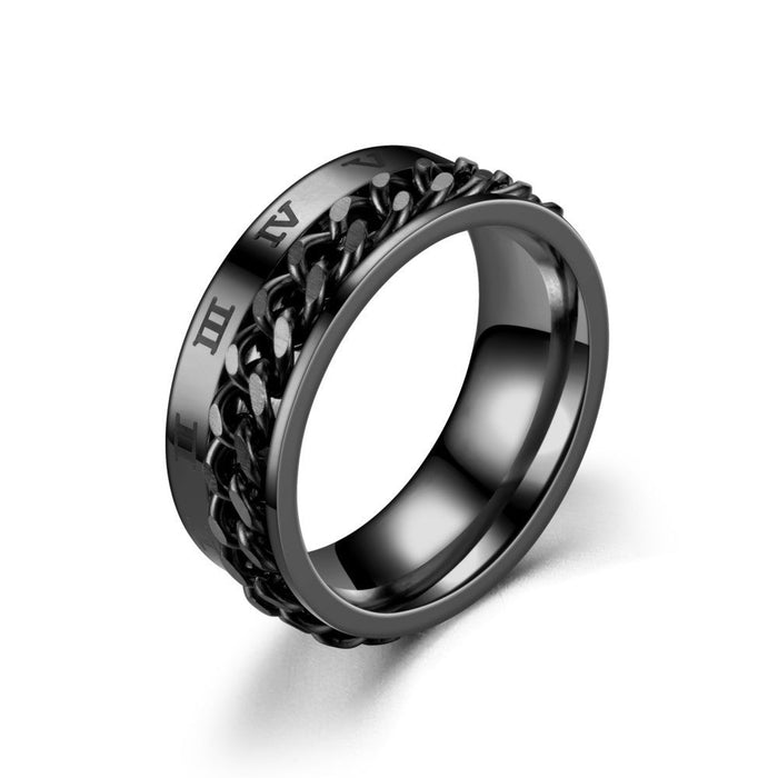 Wholesale alloy rotatable Roman chain ring JDC-RS-TS070 Rings 腾穗 8MMgold No.7 Wholesale Jewelry JoyasDeChina Joyas De China