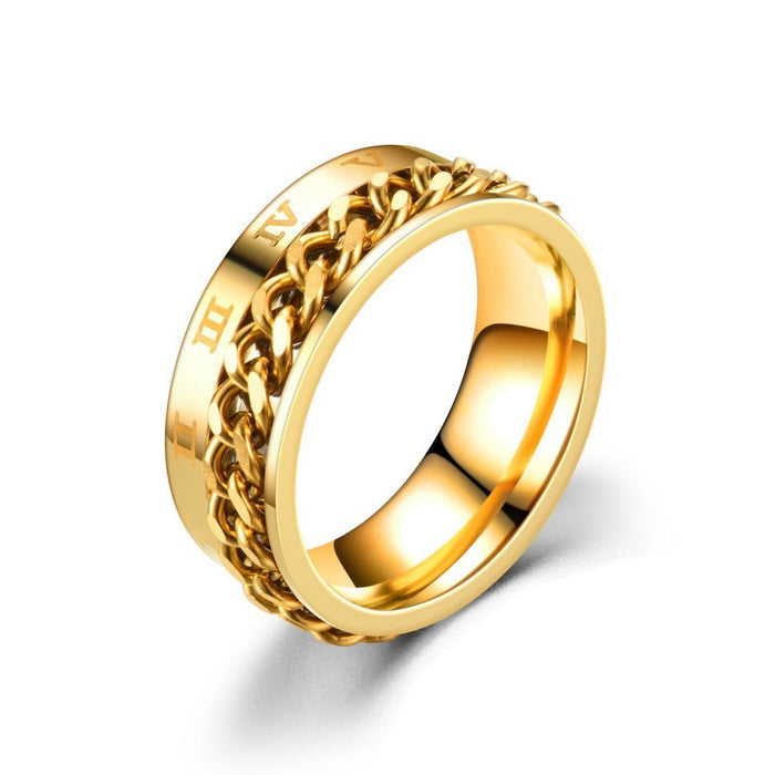 Wholesale alloy rotatable Roman chain ring JDC-RS-TS070 Rings 腾穗 8MMsilver No.7 Wholesale Jewelry JoyasDeChina Joyas De China