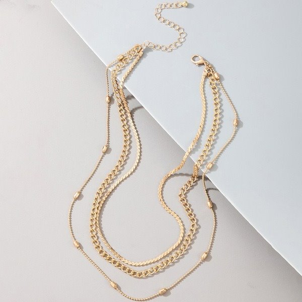 Wholesale alloy round bead chain three-layer necklace JDC-NE-C183 NECKLACE 咏歌 Wholesale Jewelry JoyasDeChina Joyas De China
