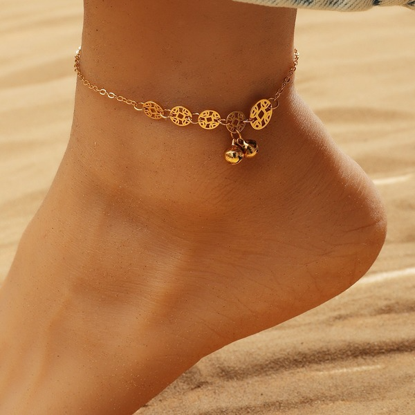 Bulk Jewelry Wholesale alloy round bead copper bell hollow anklet JDC-AS-A033 Wholesale factory from China YIWU China