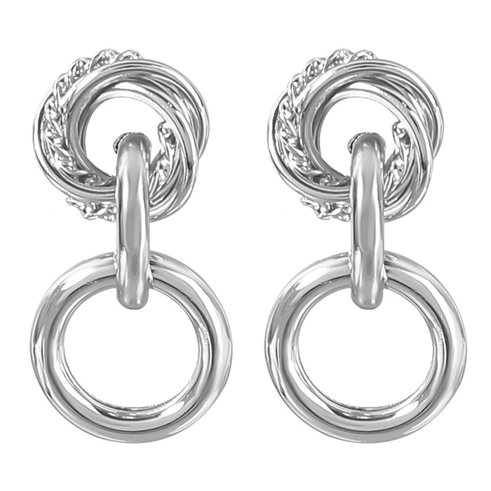 Wholesale Alloy Round Chain Earrings JDC-ES-JL834 Earrings 氿乐 silver Wholesale Jewelry JoyasDeChina Joyas De China