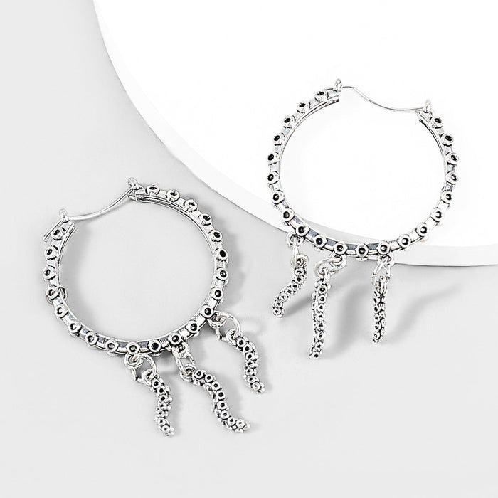 Wholesale Alloy Round Earrings JDC-ES-JL845 Earrings 氿乐 silver Wholesale Jewelry JoyasDeChina Joyas De China