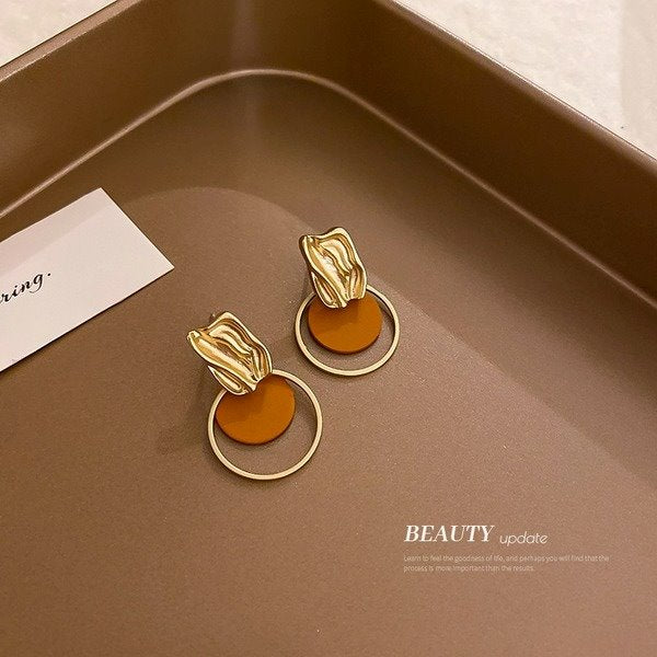 Wholesale alloy round gold earrings JDC-ES-BY-104 Earrings 宝钰 Wholesale Jewelry JoyasDeChina Joyas De China