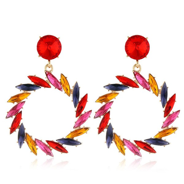 Bulk Jewelry Wholesale alloy round leaf earrings JDC-ES-wy002 Wholesale factory from China YIWU China